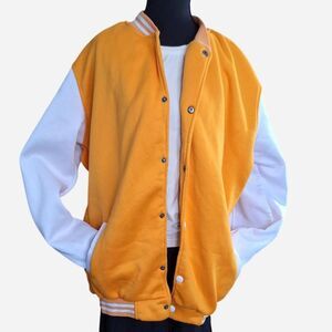 Cool Letterman Varsity Collegiate Lightweight Orange Jacket